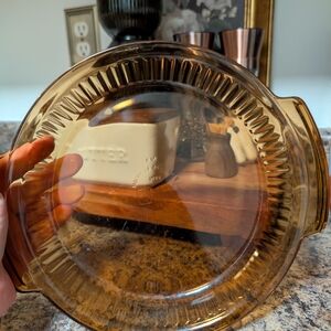 Amber Glass Anchor Hocking Pie Dish Vintage